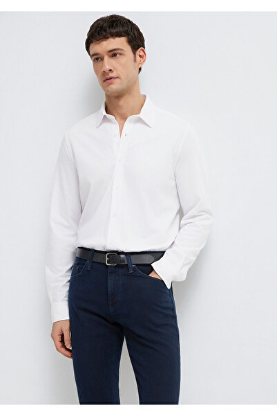 Mavi Lightweight and Flexible White Travel Shirt Regular Fit / Normal Cut 021...