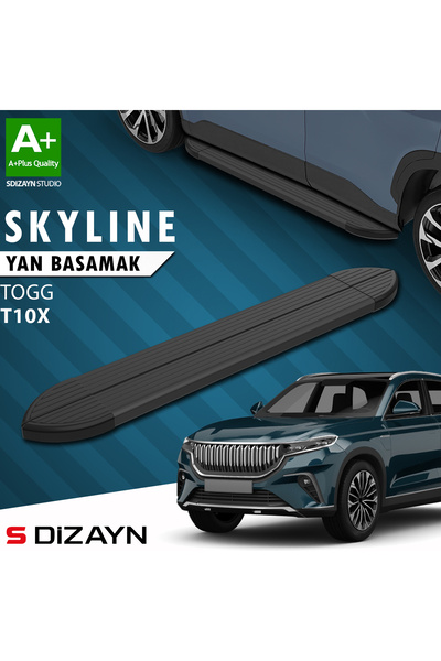 S Dizayn TOGG T10X Skyline Siyah Yan Basamak 203 Cm 2023 Üzeri A+ Kalite TG-T...