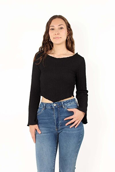 Mckanzie 6552 (N-2034) Блуза с къс ръкав, испански яка и балонни ръкави