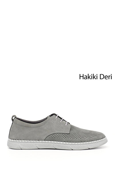 GÖNDERİ(R) Чоловічі сірі нубокові шнуровані черевики з натуральної шкіри Comfort