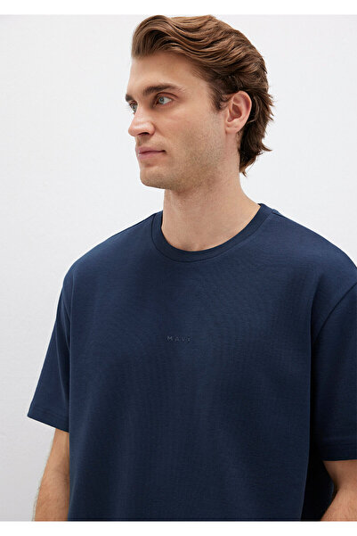 Mavi Logo Printed Navy Blue T-Shirt Loose Fit / Relaxed Fit 0613250-70490