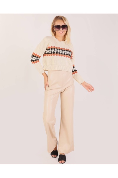 Rays Pantaloni din piele Taş Palazzo 7277A