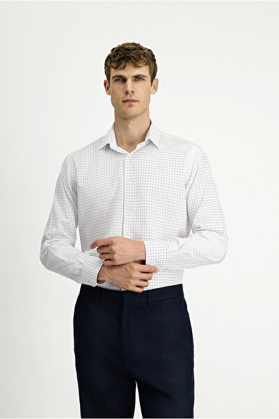 Kiğılı قميص قطني منقوش بأكمام طويلة وقصة عادية