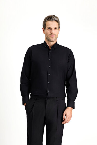 Kiğılı Довгий рукав, прямий крій, спортивна бавовняна сорочка з ґудзиками на ...