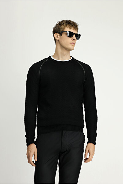 Kiğılı Pulover de tricotaj cu model cu decolteu rotund