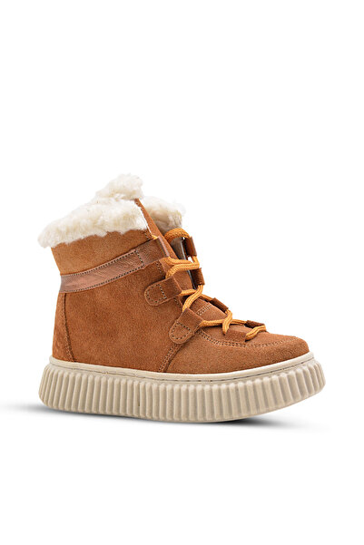 kids A more Adia Nubuk Peluş Kürklü Kız Çocuk Bot Tarçın Rengi