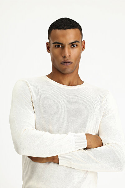 Kiğılı Πλεκτό πουλόβερ από βαμβακερό σχέδιο με κανονική εφαρμογή