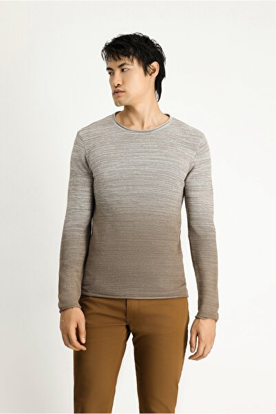 Kiğılı Crew Neck Slim Fit Slim Fit Patterned Cotton Knitwear Sweater