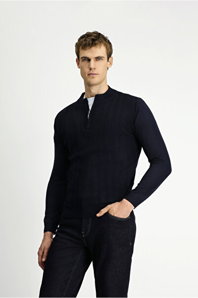 Kiğılı Pulover tricotat cu jumătate de guler înalt, croială normală, cu cu mo...