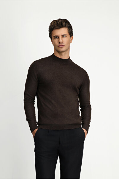 Kiğılı Half Turtleneck Regular Fit Wool Basic Knitted Sweater