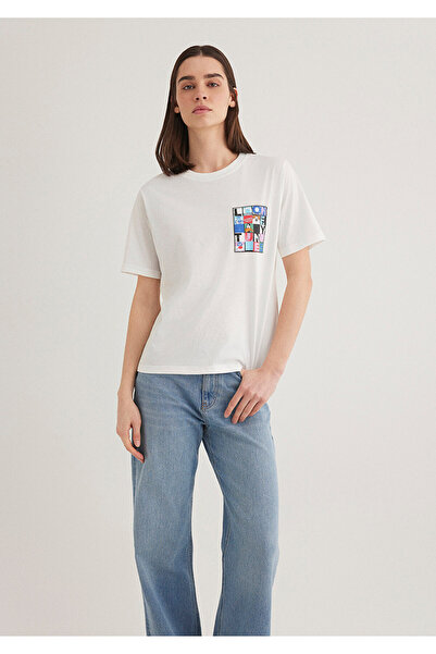 Mavi Looney Tunes εμπριμέ λευκό μπλουζάκι κανονική εφαρμογή / κανονική εφαρμο...