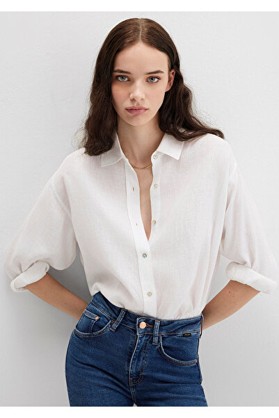 Mavi Cămașă de in alb Lux Touch - Loose Fit 1210747 -620