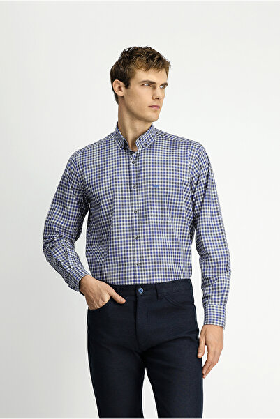 Kiğılı Cămașă cu mânecă lungă, croială normală, cu guler cu ecosez nasturi cu...