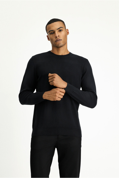 Kiğılı طاقم الرقبة العادية تناسب سترة تريكو القطن الكشمير