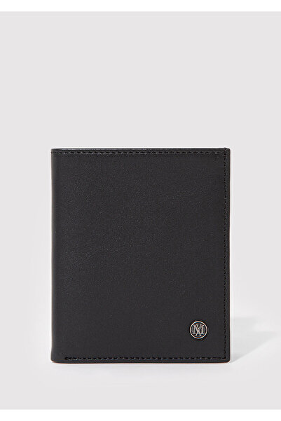 Mavi Anthrazitfarbene Lederbrieftasche mit Seal-Logo 091242 -25765