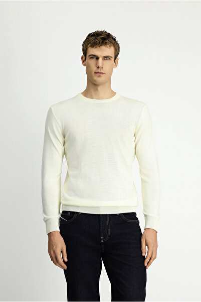 Kiğılı Pulover tricotat din lână, cu guler rotund, croială normală