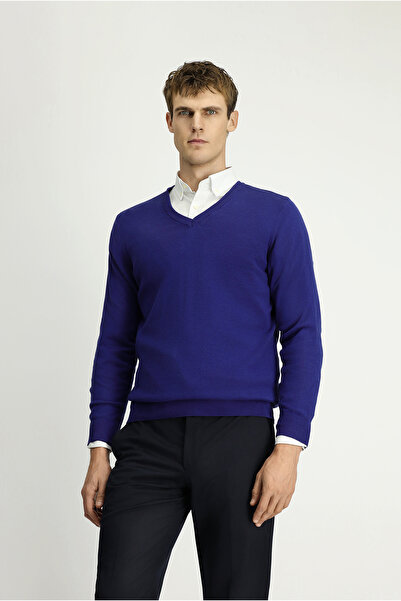 Kiğılı V Neck Regular Fit Cotton Cashmere Knitwear Sweater