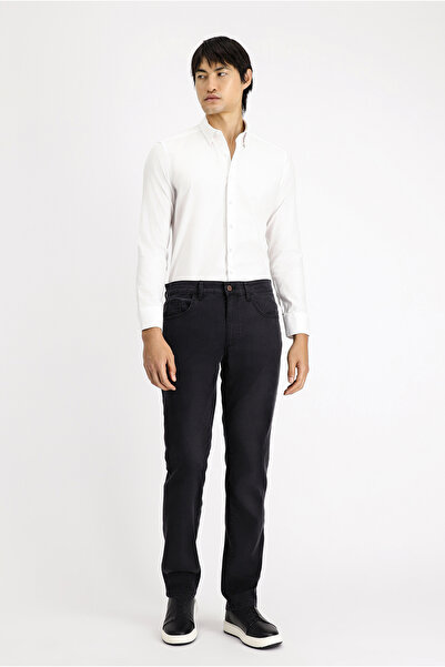 Kiğılı Uzun Kol Slim Fit Dar Kesim Armürlü Pamuk Gömlek