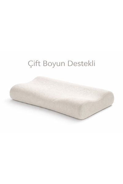Shopyteks Çift Boyun Destekli Ortopedik Visco Yastık 35x55x10 Memory Foam Erg...