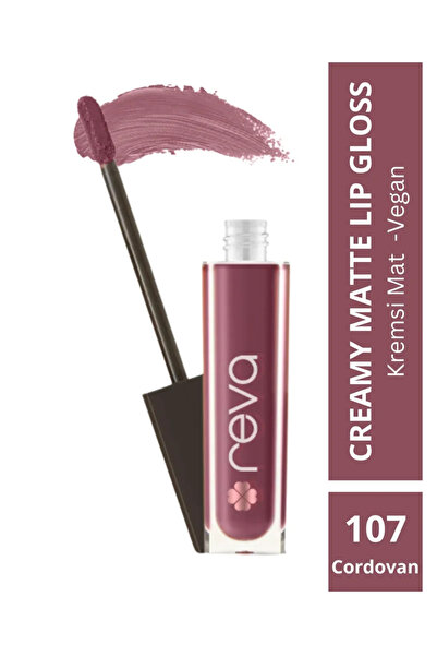 REVA Creamy Matte Lip Gloss Cordovan - Mat Krem Dudak Parlatıcısı - No: 107 -...