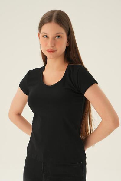 Rays Tricou negru cu decolteu în U 923