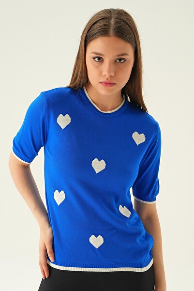 Rays Tricou cu inimă albastru cobalt 1489