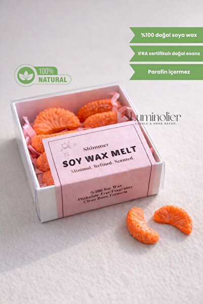 Luminolier Buhurdanlık Mumu | Mandalina Kokulu Mum | %100 Doğal Soya Wax | 10...