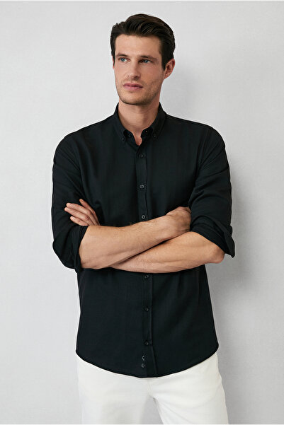 Kiğılı Uzun Kol Regular Fit Düğmeli Yaka Pamuklu Kolay Ütülenebilir Oxford 4 ...