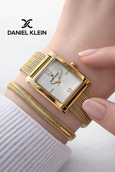Daniel Klein ساعة يد نسائية بسوار شبكي فولاذي مع ضمان لمدة عامين ومقاومة للما...