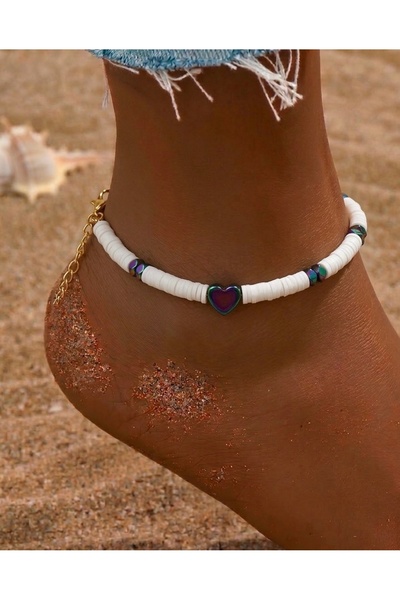 Markiz Takı خلخال قلب فيمو هيماتيت أبيض للسيدات