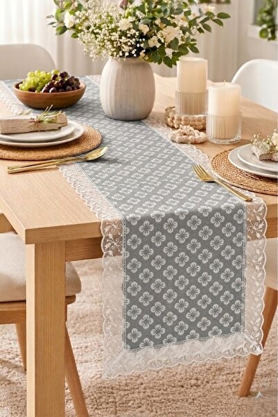 Rona Home Lace Runner with Laces |   Stylish Luxury Dowry Box Decorative Tabl...