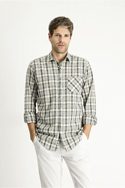 Kiğılı Cămașă din bumbac cu mânecă lungă cu imprimeu în carouri - Potrivire o...