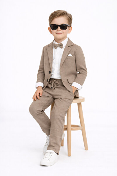 UmBaby Boy's Flamlı Linen Casual Jacket Suit /Shirt,Pants,Jacket,Bow Tie for ...