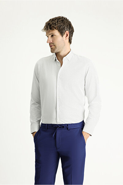 Kiğılı Μακρυμάνικο πουκάμισο με λεπτή εφαρμογή, ριγέ βαμβακερό πουκάμισο με κ...