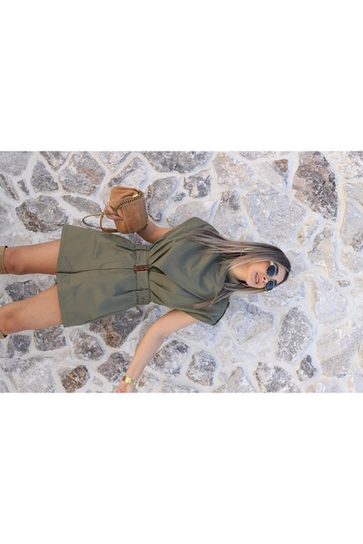 bytugcekaya Khaki Collar Detail jumpsuit