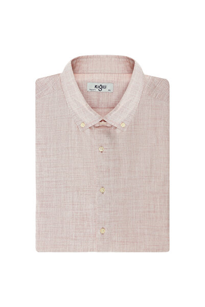 Kiğılı Cămașă cu guler cu nasturi din bumbac, cu mânecă lungă, cu model