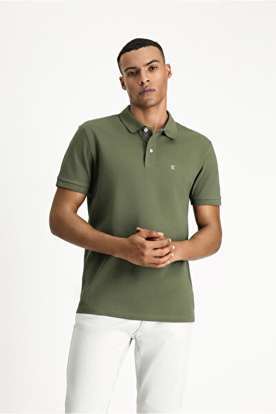 Kiğılı Tricou slim din bumbac brodat cu gât polo