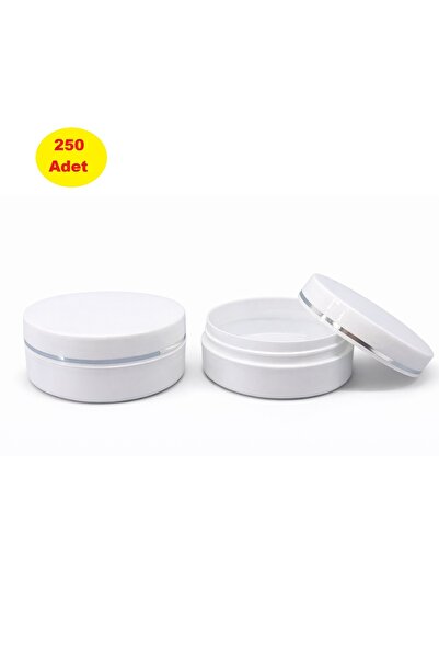 demethome 250 Adet 150 Ml Boş Plastik Lüx Gümüş Şeritli Kozmetik-krem-pomat K...