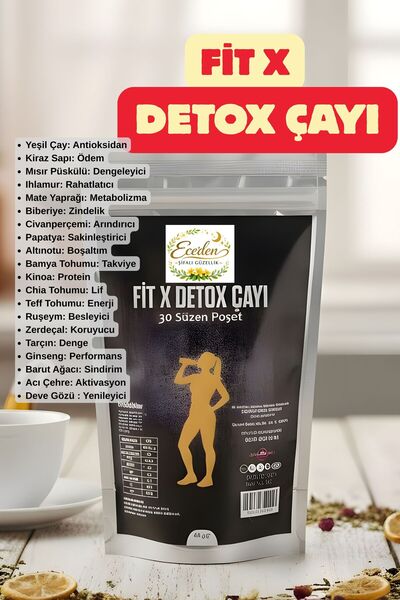 Eceden Şifalı Güzellik Fit X Detoks Çayı , Kilo Verme, Ödem ,Rahatlama 60 kul...