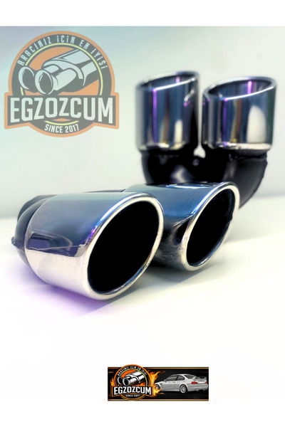 EGZOZCUM | 76 Mm Çiftli Sağ Ve Sol Takım Egzoz Ucu (2 Adet)