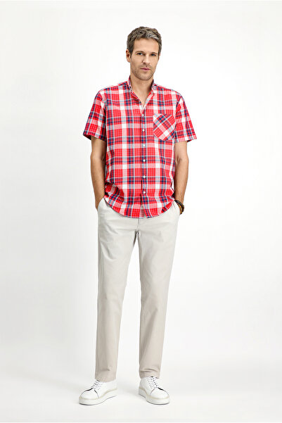 Kiğılı Cămașă din bumbac cu mânecă scurtă, cu croiala normală, în carouri, cu...