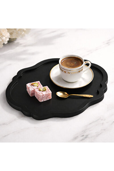 StudioAslanDesign 6'lı Dekoratif Türk Kahvesi Sunum Tepsisi – Minimal Kahve S...