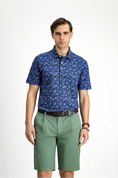 Kiğılı Polo Neck Slim Fit Printed T-Shirt