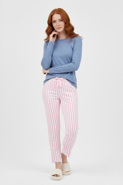 Rays 4527 Πιτζάμες με σχέδιο ρίγες ροζ