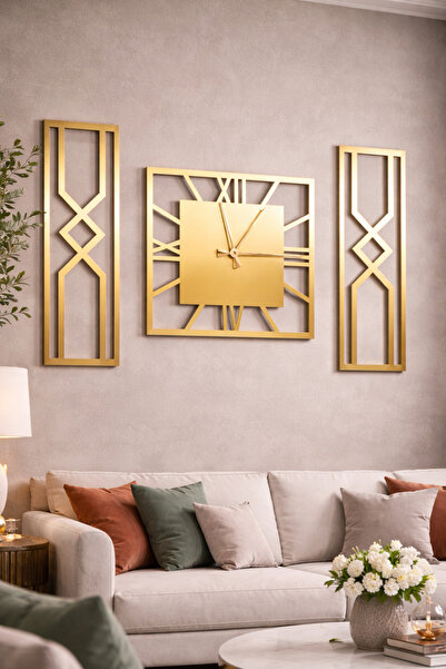 LAZORİAE Ceas de perete modern din plexiglas, 3 piese