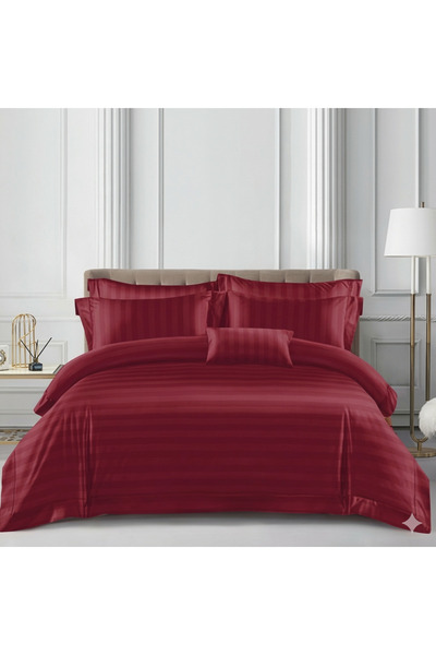 Truva Grup Set Lenjerie de Pat 6 Piese – Damasc Finetat Deluxe – Pat Dublu – ...