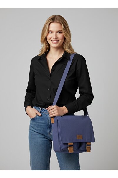 QUB CLUB للجنسين قماش مقاوم للماء ساعي البريد مدرسة الأعمال حقيبة كمبيوتر محم...