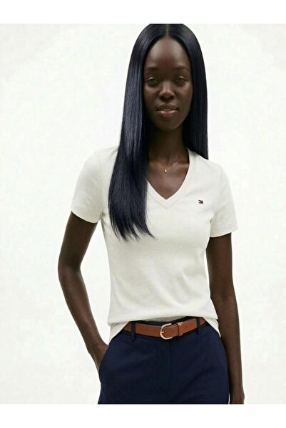 Tommy Hilfiger SLIM FIT V - NECK ORGANIC COTTON T-SHIRT