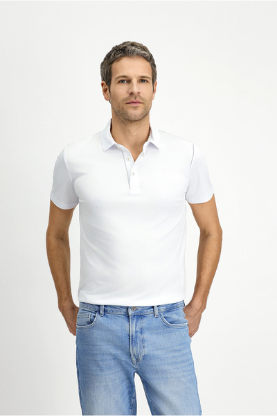 Kiğılı تي شيرت بولو قطني بقصة ضيقة وياقة بولو