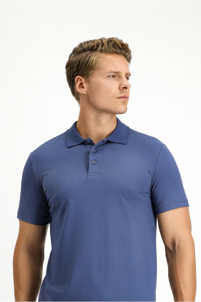 Kiğılı Tricou slim din bumbac cu gât polo